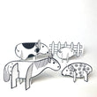 Mini-maquette De gros animaux de la ferme à colorier