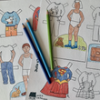Des poupées en papier à colorier et à découper